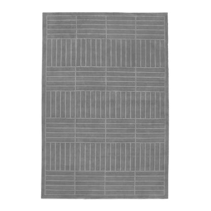 Chic Grey Plaid Floor Covering Rug