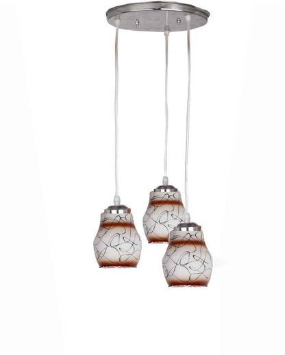 Stylish Triple Glass Shade Hanging Ceiling Light Pendant Lamp | 13 x 13 x 32 inches