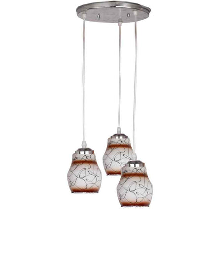 Stylish Triple Glass Shade Hanging Ceiling Light Pendant Lamp | 13 x 13 x 32 inches