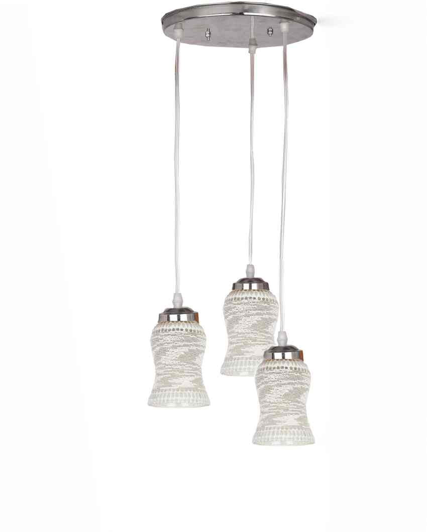 High-End Triple Glass Shade Pendant Light Ceiling Lamp | 13 x 13 x 32 inches