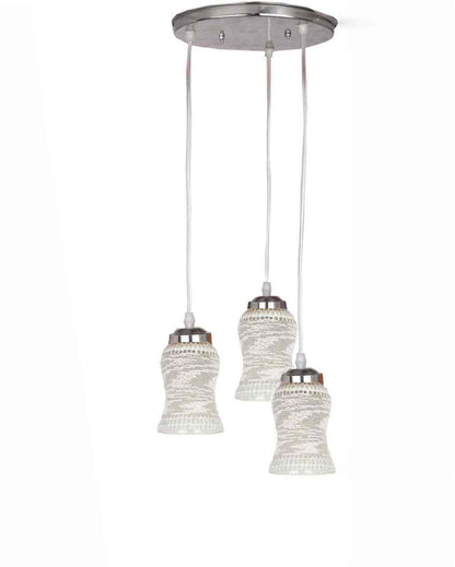 High-End Triple Glass Shade Pendant Light Ceiling Lamp | 13 x 13 x 32 inches