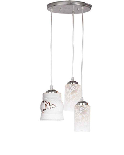 Luxurious Triple Glass Shade Hanging Ceiling Light Pendant Lamp | 13 x 13 x 32 inches