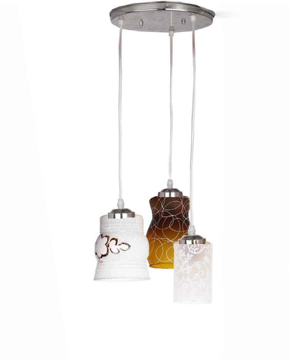 Trendy Triple Glass Shade Hanging Ceiling Light Pendant Lamp | 13 x 13 x 32 inches