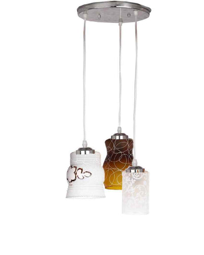 Trendy Triple Glass Shade Hanging Ceiling Light Pendant Lamp | 13 x 13 x 32 inches