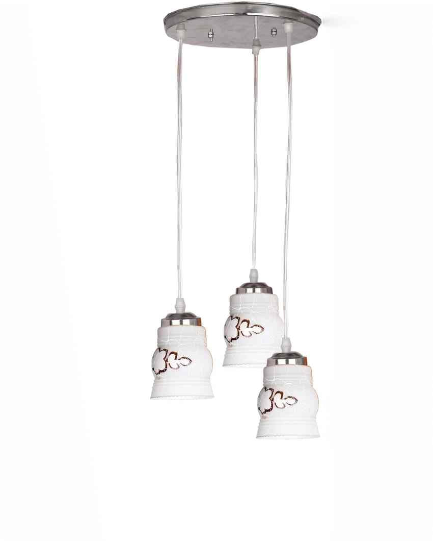 Artistic Triple Glass Shade Hanging Ceiling Light Pendant Lamp | 13 x 13 x 32 inches