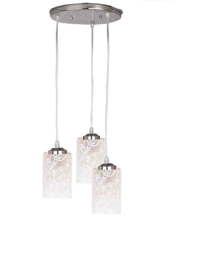 High-End Triple Glass Shade Hanging Ceiling Light Pendant Lamp | 13 x 13 x 32 inches