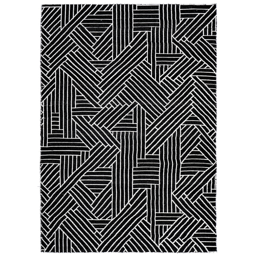 Bold Black & White Polar Reversible Floor Covering Rug