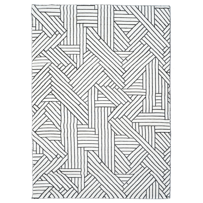 Bold Black & White Polar Reversible Floor Covering Rug