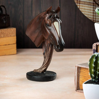 Premium Horse Face Polyresin Figurine | 9 x 3 x 6 inches