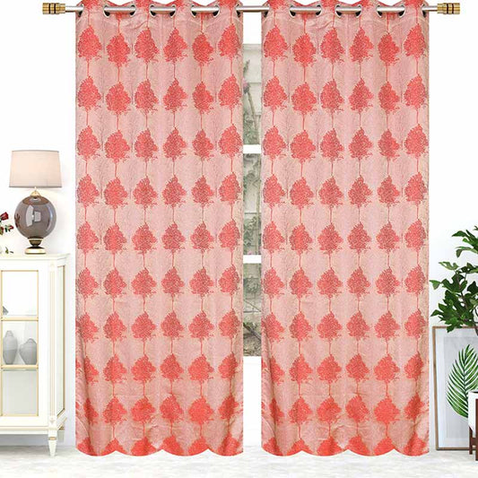 Maroon Premium Polyester Door Curtains | Set of 2 | 5 ft, 6 ft, 9 ft