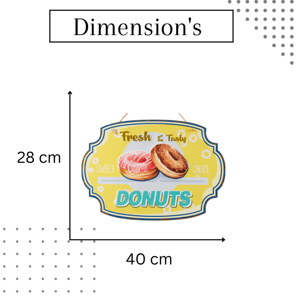 Fresh & Tasty Donuts 3D Metal Plate Wall Decor | 16 x 11 inches