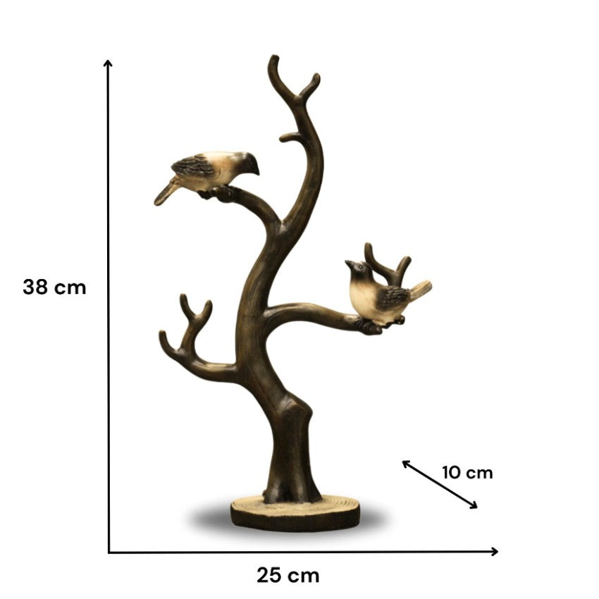 Charming Bird Tree Resin Key Holder Showpiece | 10 x 4 x 15 inches