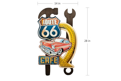 Route 66 Cafe Retro Wall Decor | 15 x 2 x 24 inches