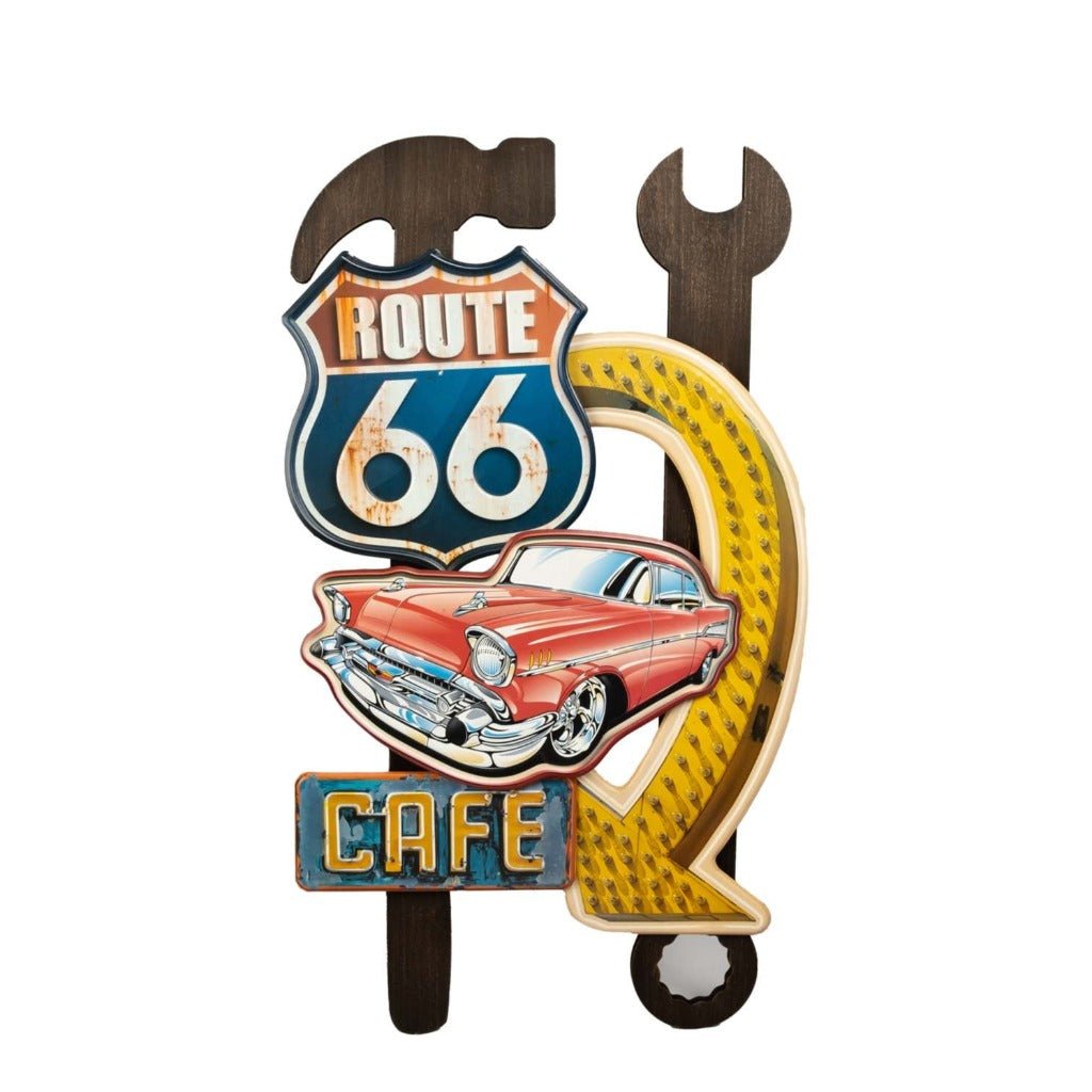 Route 66 Cafe Retro Wall Decor | 15 x 2 x 24 inches