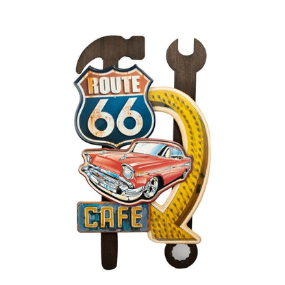 Route 66 Cafe Retro Wall Decor | 15 x 2 x 24 inches