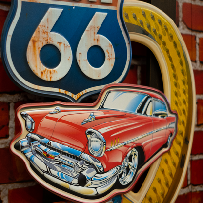 Route 66 Cafe Retro Wall Decor | 15 x 2 x 24 inches