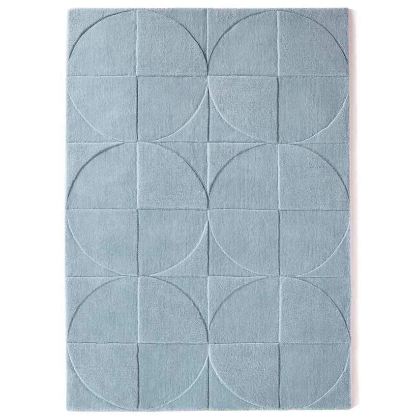 Vibrant Blue Round Square Floor Covering Rug