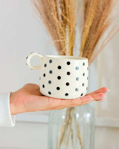 Polka Posh Ceramic Mugs | Set Of 2