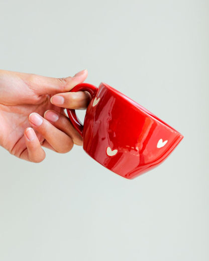 Love In Red Ceramic Cup & Saucer Set