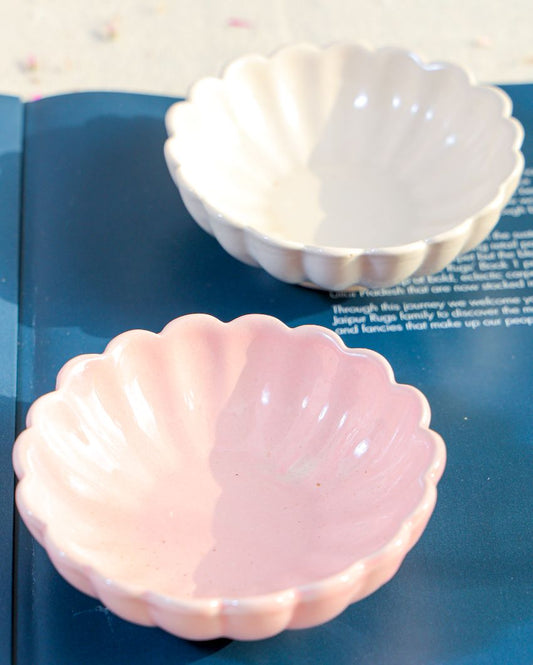 White And Pink Dessert Bowl | Set Of 2