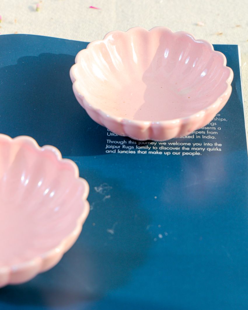 White And Pink Dessert Bowl | Set Of 2