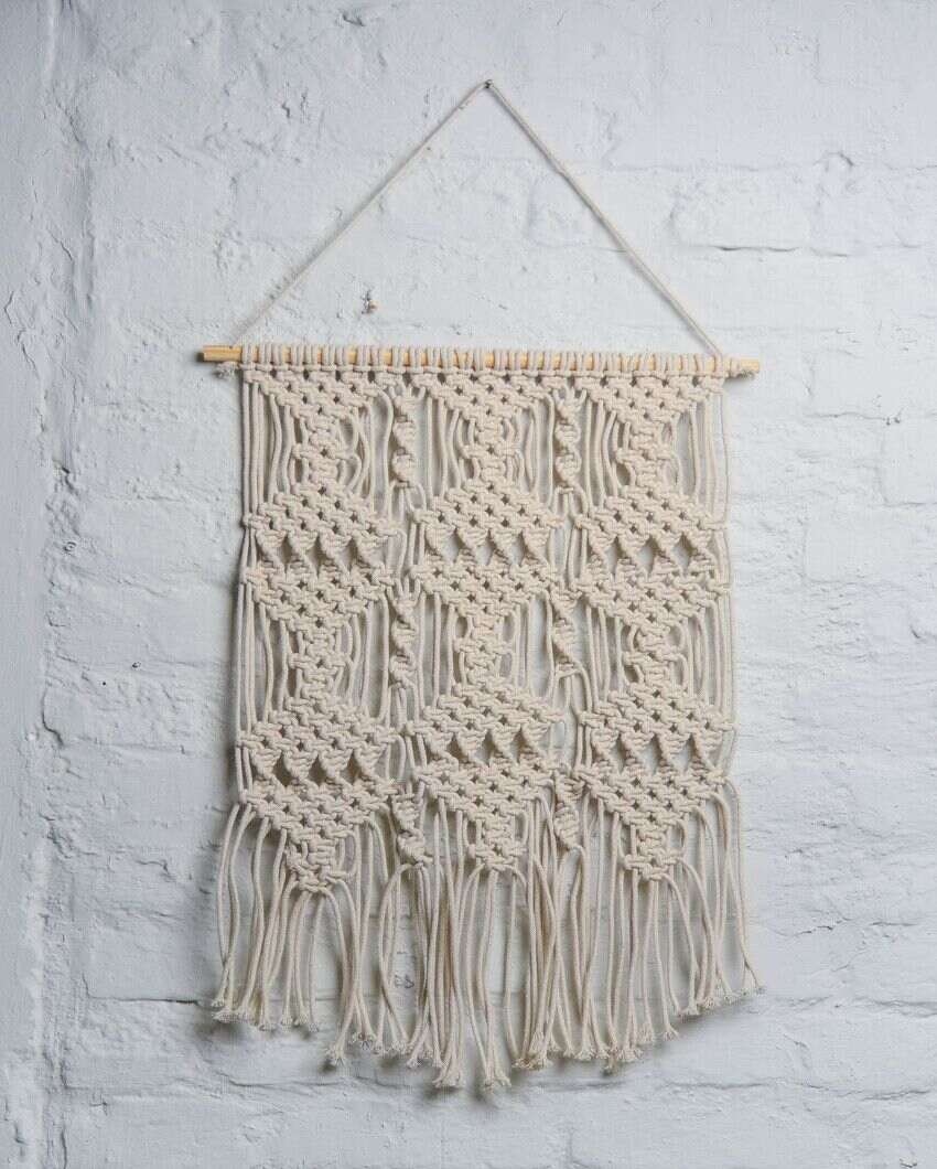 Natural Macrame Wall Hanging | 30 x 19 inches