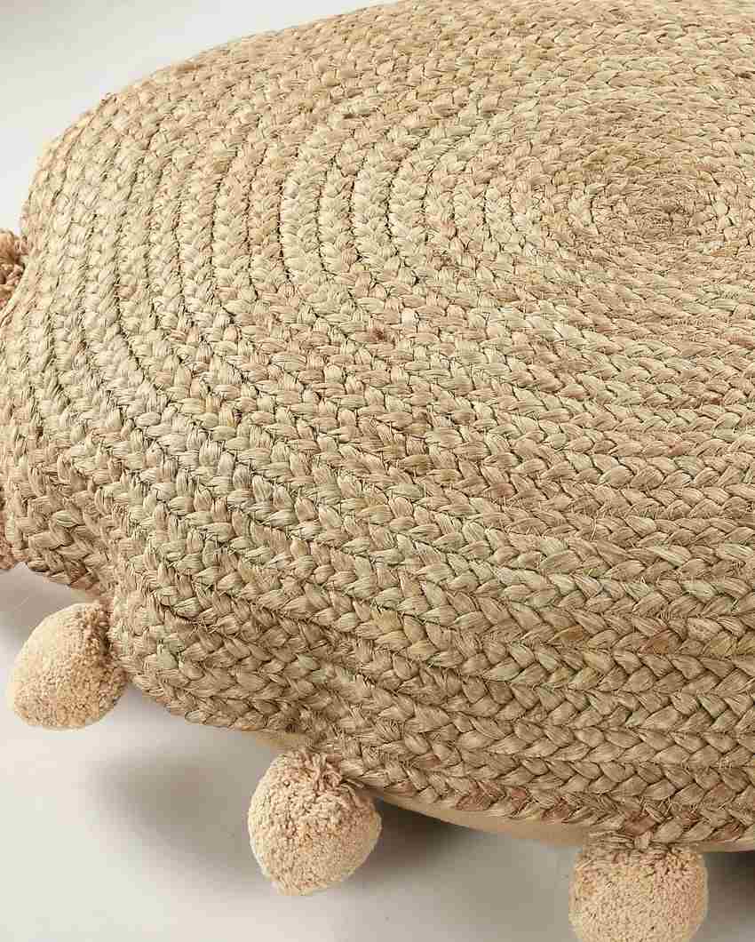 Round Braided Jute Floor Cushion | 24 inches