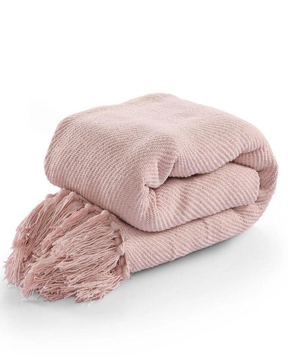 Solid Cotton Throw Soft Pink | 51 x 31 inches