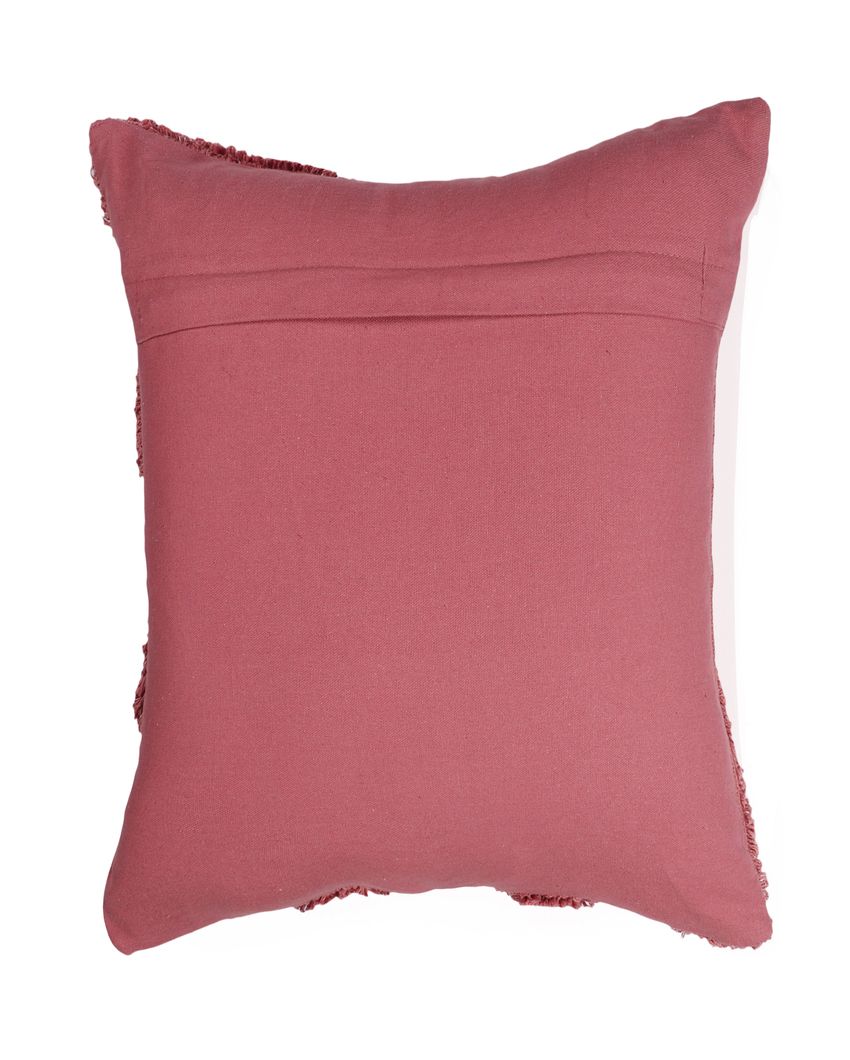 Cotton Rose Pink Curves Cushion Cover | 18 x 18 inches