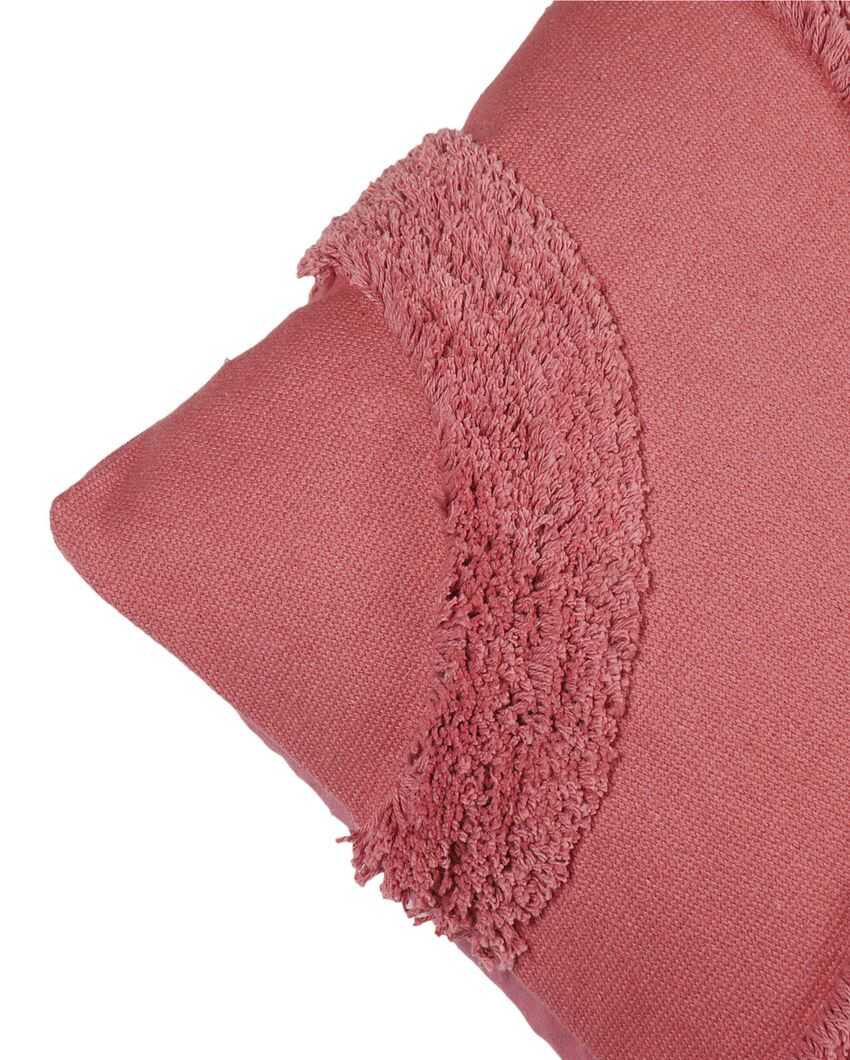 Cotton Rose Pink Curves Cushion Cover | 18 x 18 inches