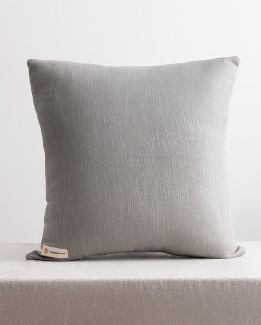 Exotic Saadiyat Grey Cotton Throw Pillow Cover