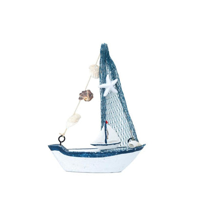 Mini Wooden Sailboat Model Decoration Showpiece | Pack of 4