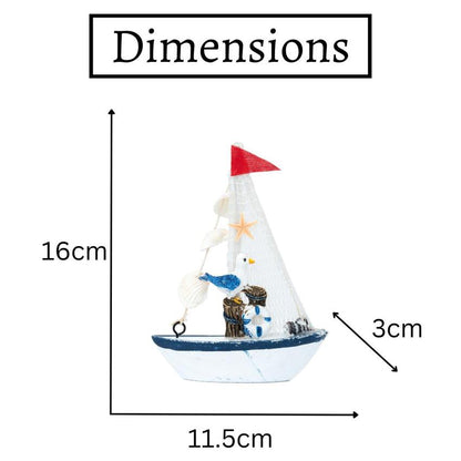 Mini Wooden Sailboat Model Decoration Showpiece | Pack of 4