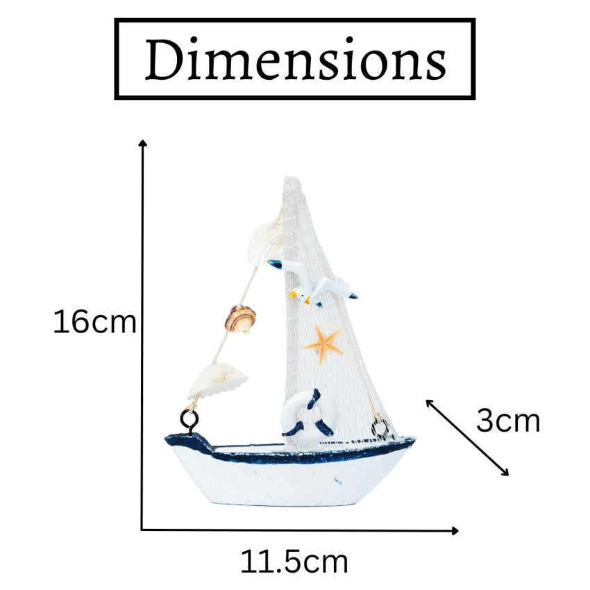 Mini Wooden Sailboat Model Decoration Showpiece | Pack of 4