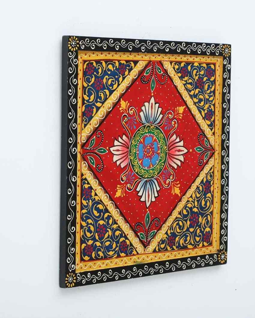 Arabesque Art Hand Painted Square Wall Plate