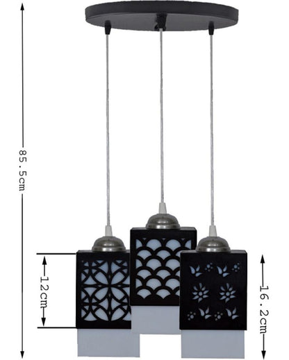 Handwerk 3 Shades Wooden Pendant Ceiling Lamp | 5 x 6 x 32 inches