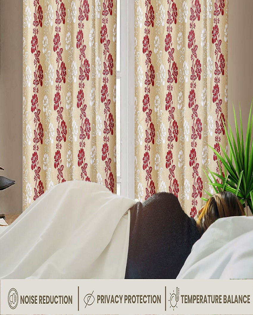 Printed Polyester Door Curtains | Multiple Colors | Set of 3 |  49 x 84 inches (7 feet)