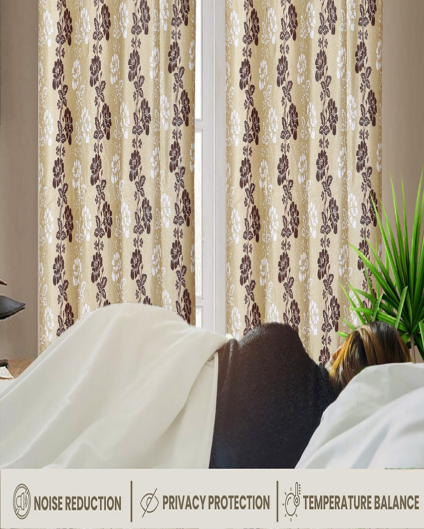 Polyester Printed Window Curtains | Multiple Colors | Set of 3 |  48 x 60 inches (5 feet)