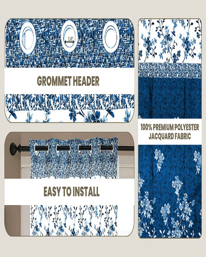 Jacquard Polyster Window Curtains  | Multiple Colors | Set of 2 | 48 x 60 inches (5 feet)