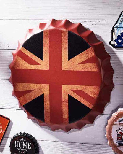 UK Flag Bottle Cap Wall Decor | 14 inches