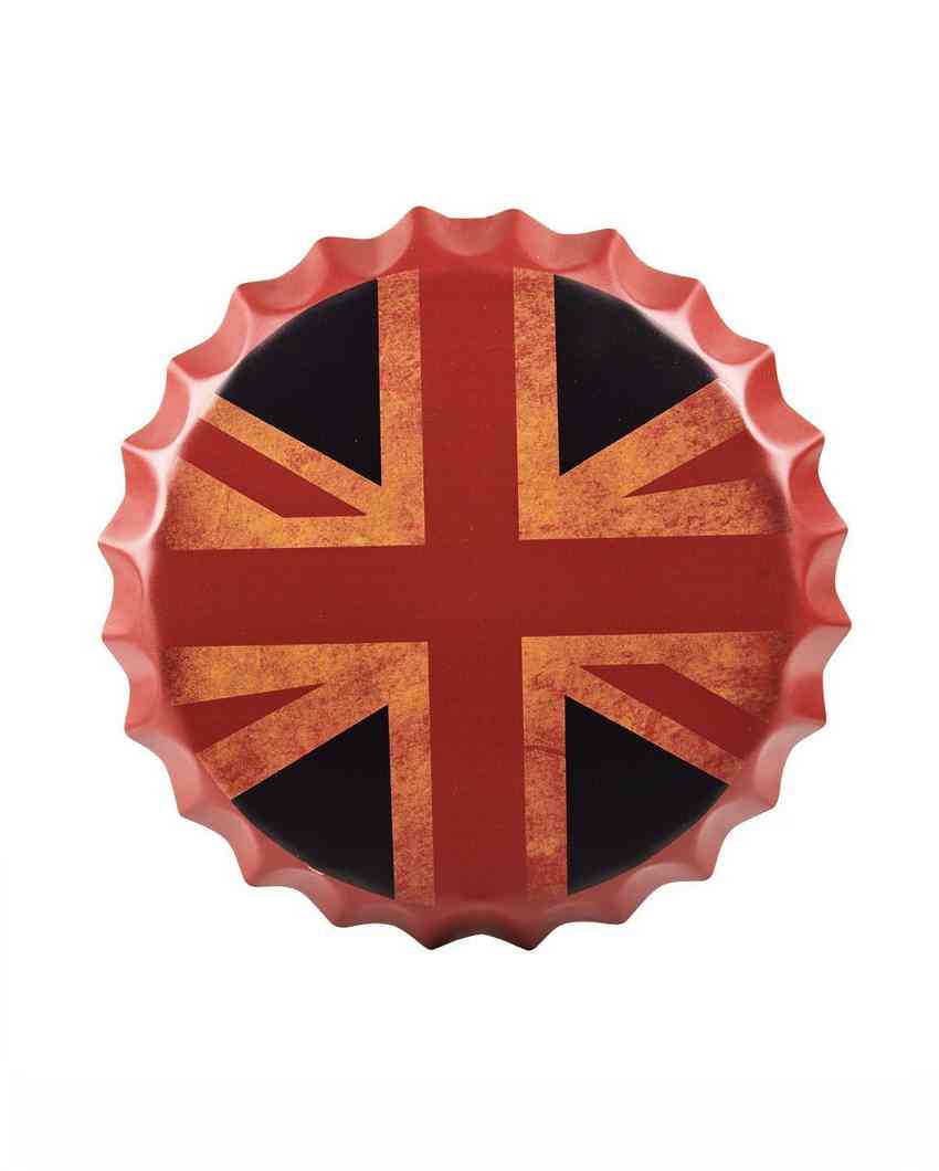 UK Flag Bottle Cap Wall Decor | 14 inches