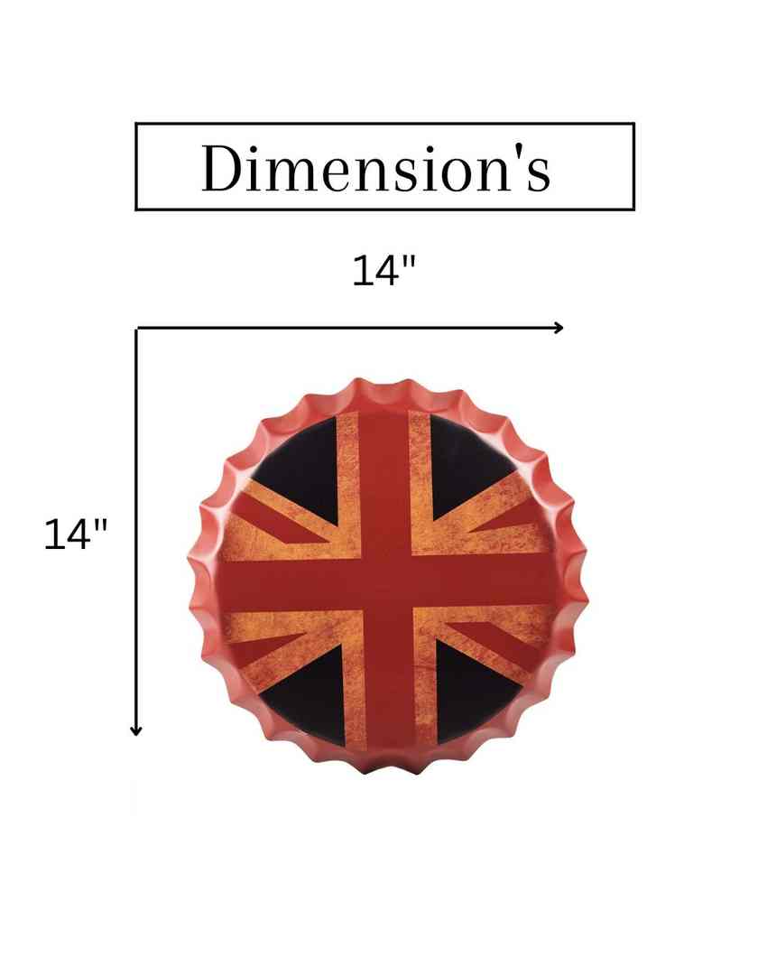 UK Flag Bottle Cap Wall Decor | 14 inches