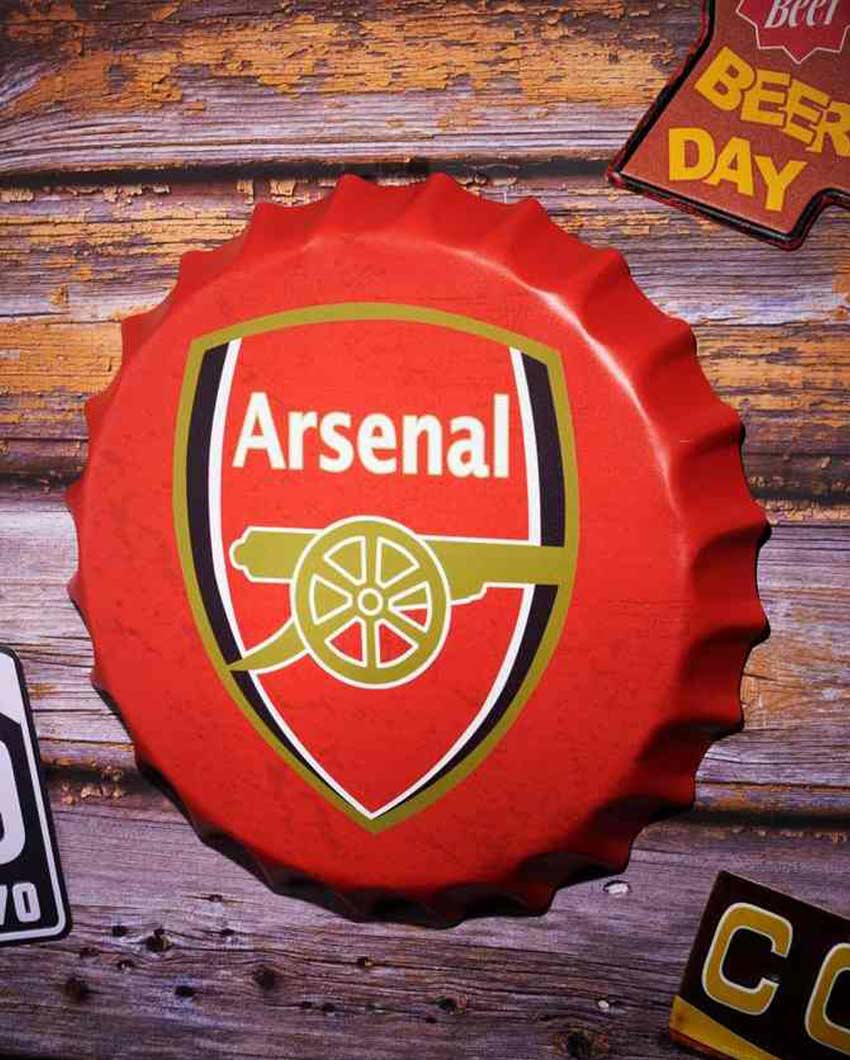 Arsenal Bottle Cap Wall Decor | 35 x 5 cm/14 x 2 inches