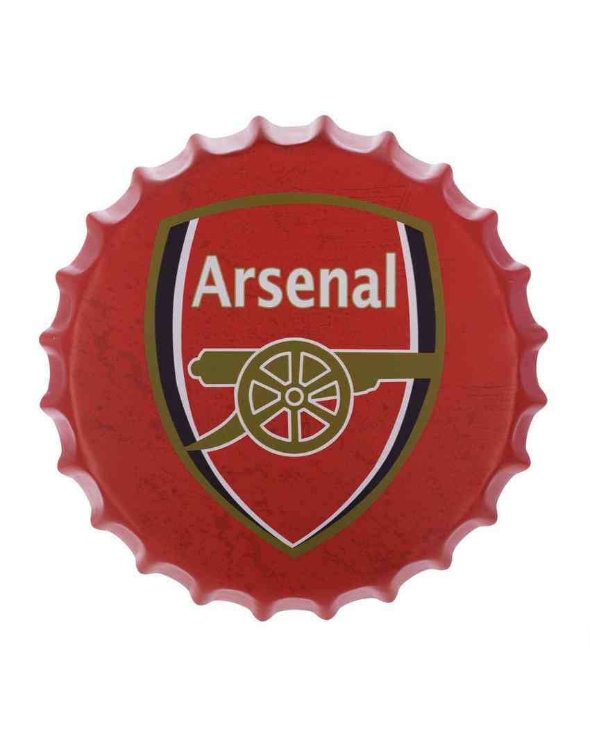 Arsenal Bottle Cap Wall Decor | 35 x 5 cm/14 x 2 inches