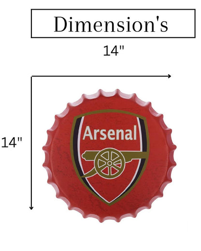 Arsenal Bottle Cap Wall Decor | 35 x 5 cm/14 x 2 inches