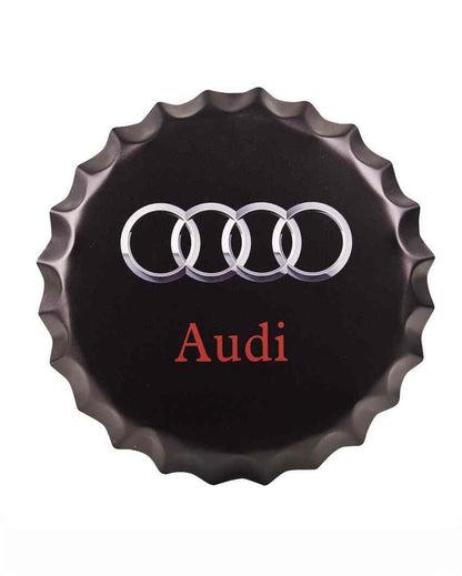 Audi Bottle Cap Wall Decor | Black| 35 x 5 cm/14 x 2  inches