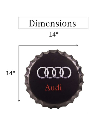 Audi Bottle Cap Wall Decor | Black| 35 x 5 cm/14 x 2  inches