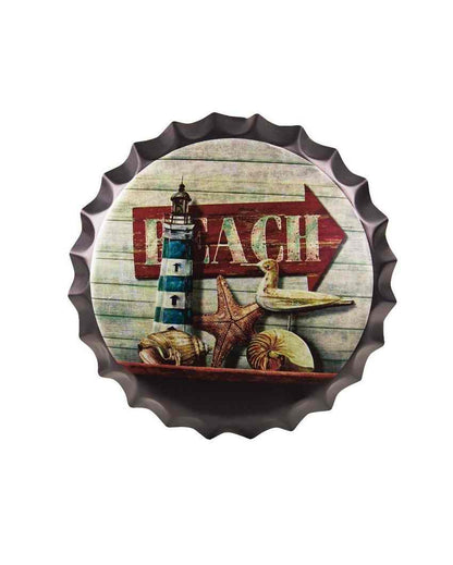 Beach Shell Bottle Cap Wall Decor |35 x 5 cm/ 14 x 2 inches