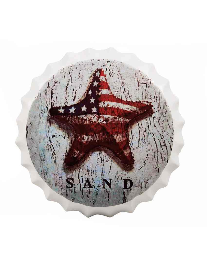 Star Fish Sand Bottle Cap Wall Decor | 14 inches