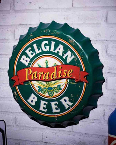 Belgian Beer Bottle Cap Wall Decor | 35 x 5 cm/ 14 x 2 inches